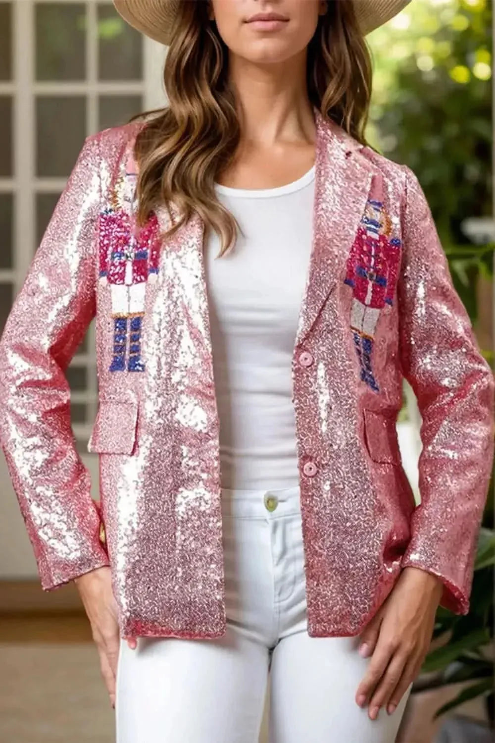 Sequin Nutcracker Long Sleeve Blazer - Bad Moms Club