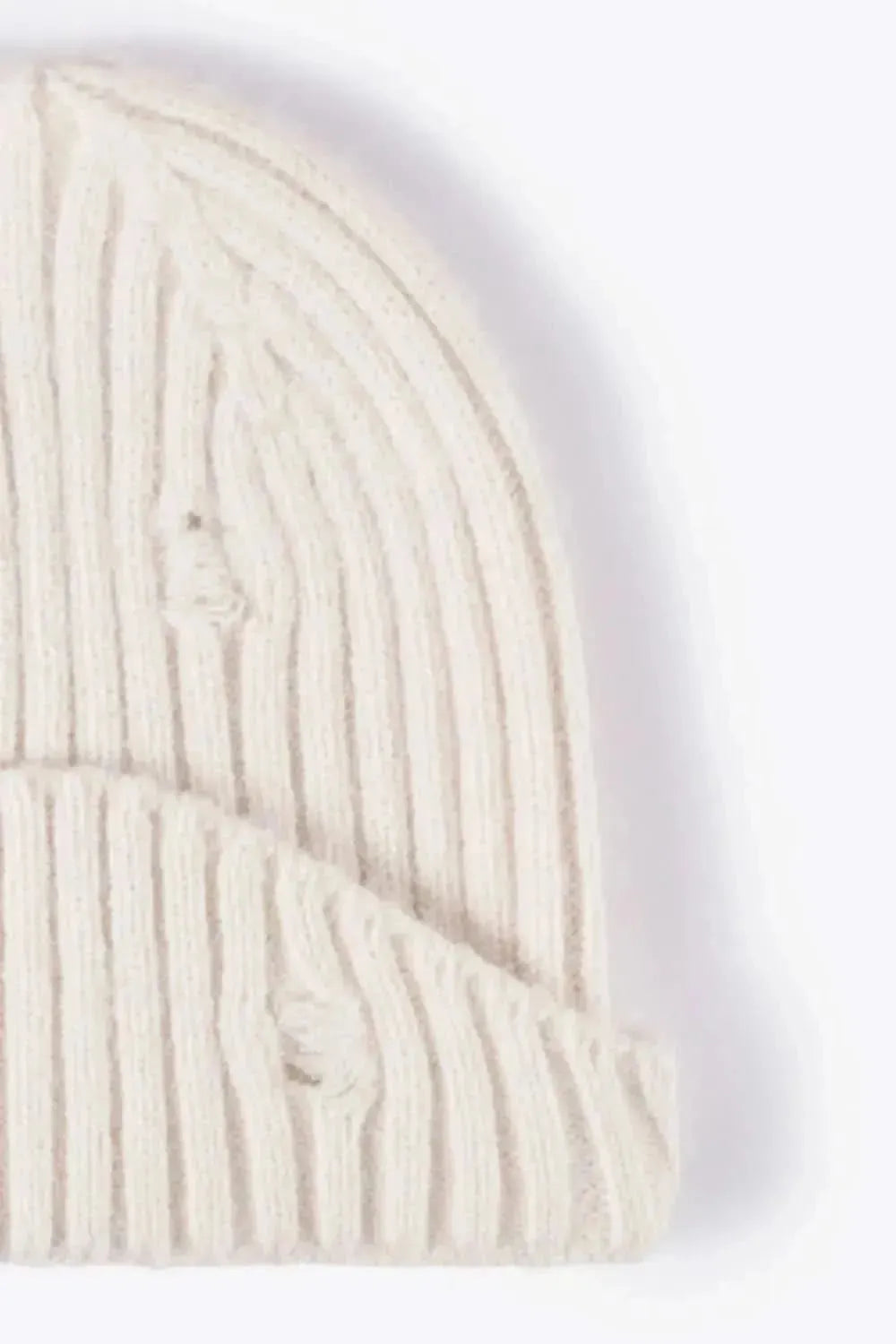 Distressed Rib-Knit Beanie - Bad Moms Club