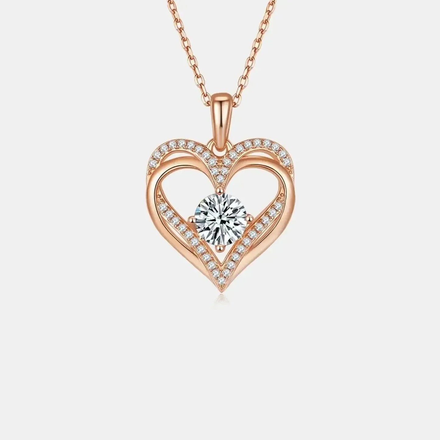 1.2 Carat Moissanite 925 Sterling Silver Heart Necklace - Bad Moms Club