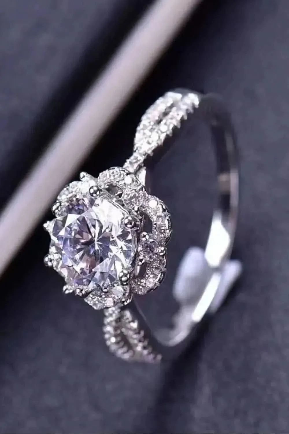 Platinum-Plated Six Prong 1 Carat Moissanite Ring - Bad Moms Club