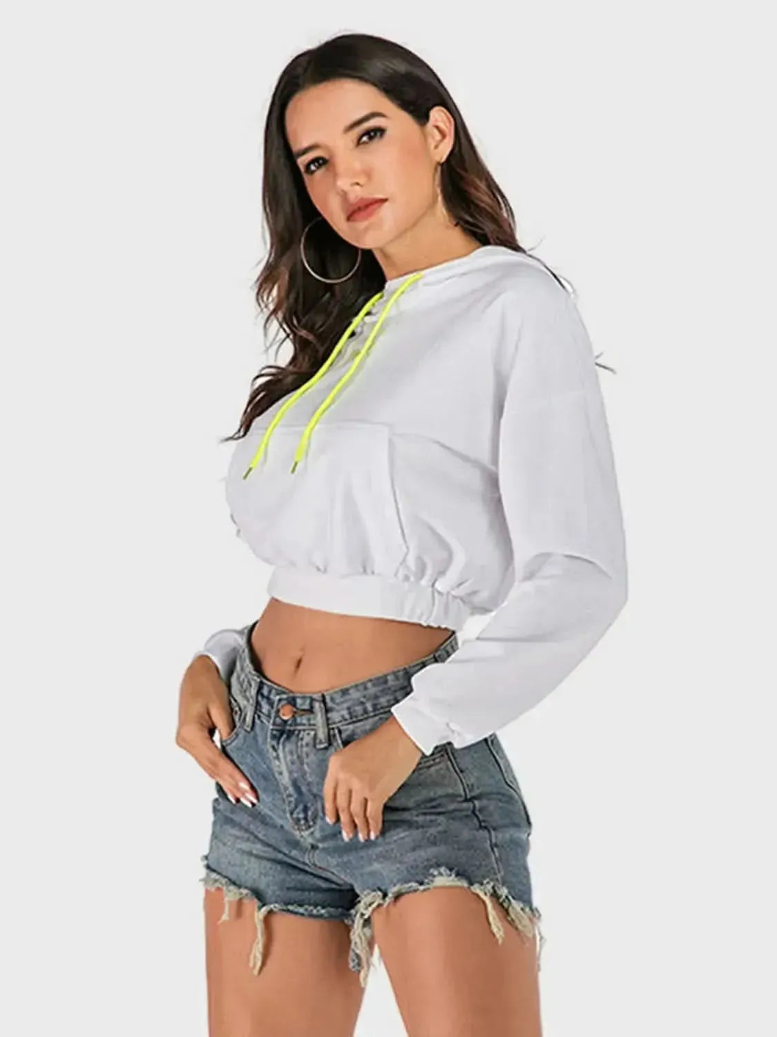 Perfee Drawstring Letter Long Sleeve Hoodie - Bad Moms Club
