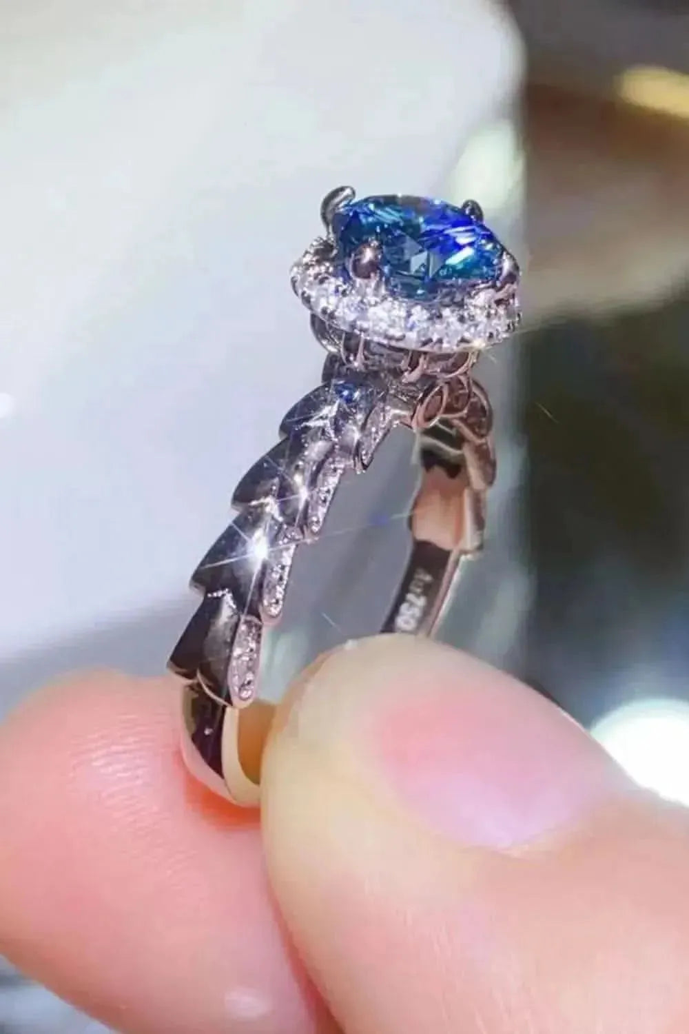 925 Sterling Silver 1 Carat Moissanite Cluster Ring - Bad Moms Club