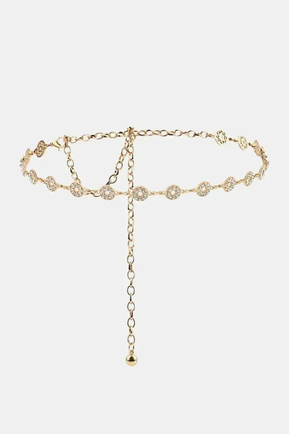 Rhinestone Decor Zinc Alloy Belt - Bad Moms Club