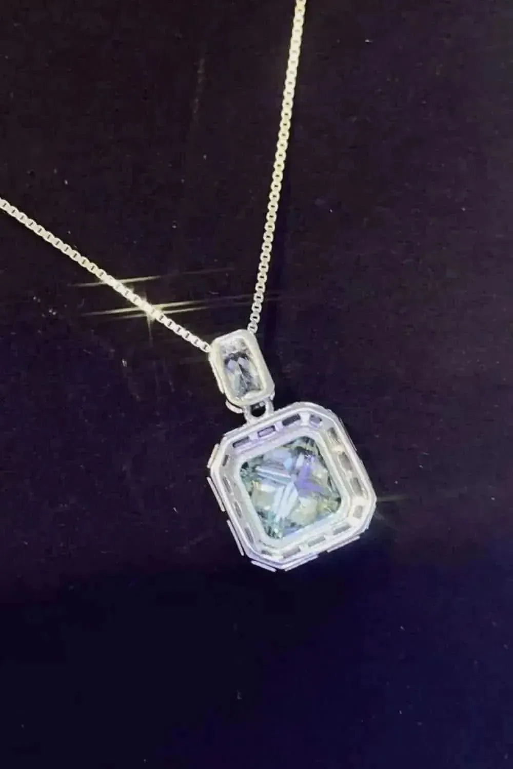 2 Carat Moissanite Square Pendant Necklace - Bad Moms Club