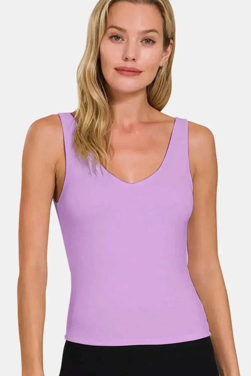 Zenana V-Neck Slim Tank - Bad Moms Club