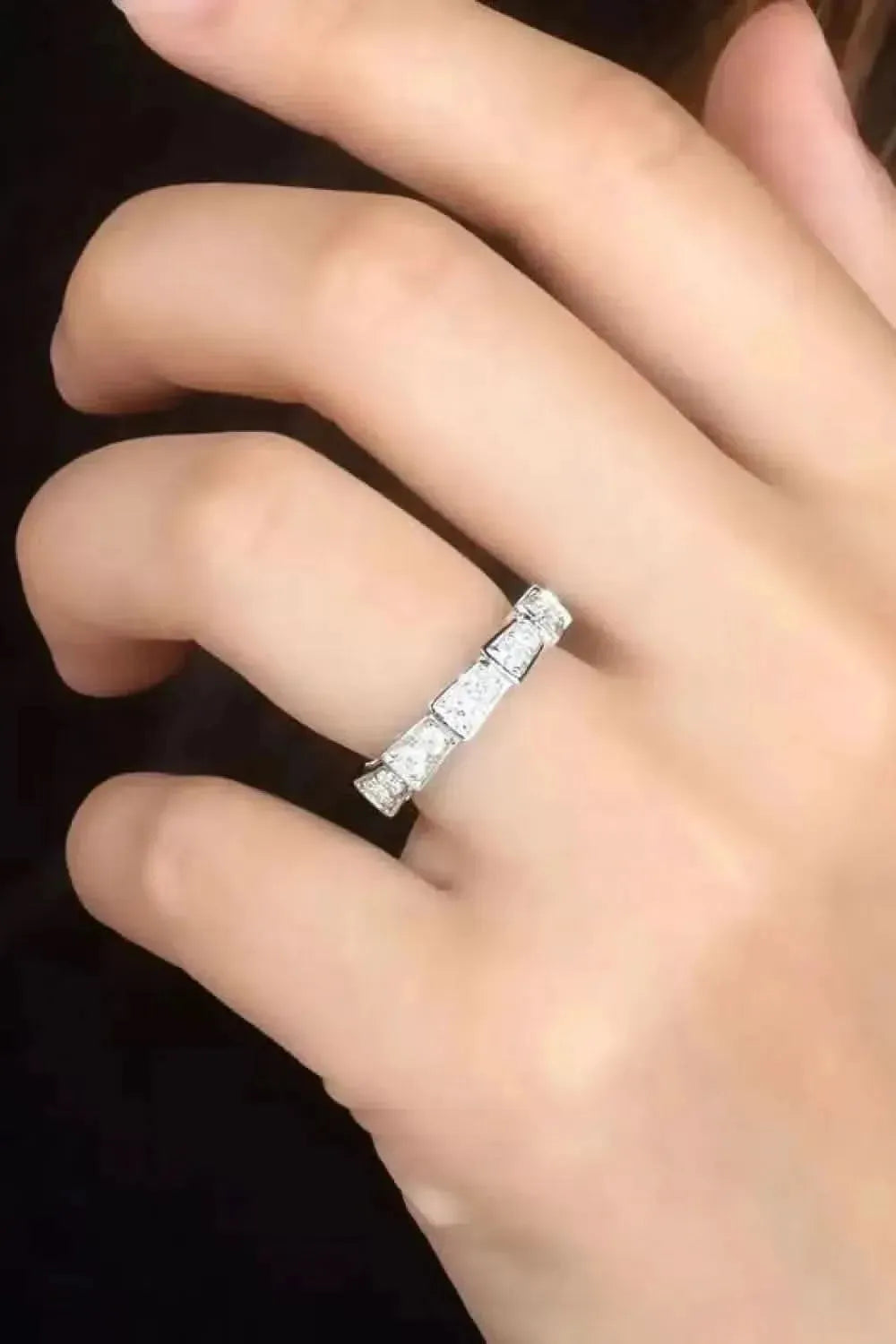 Shiny 3 Carat Moissanite Platinum-Plated Ring - Bad Moms Club