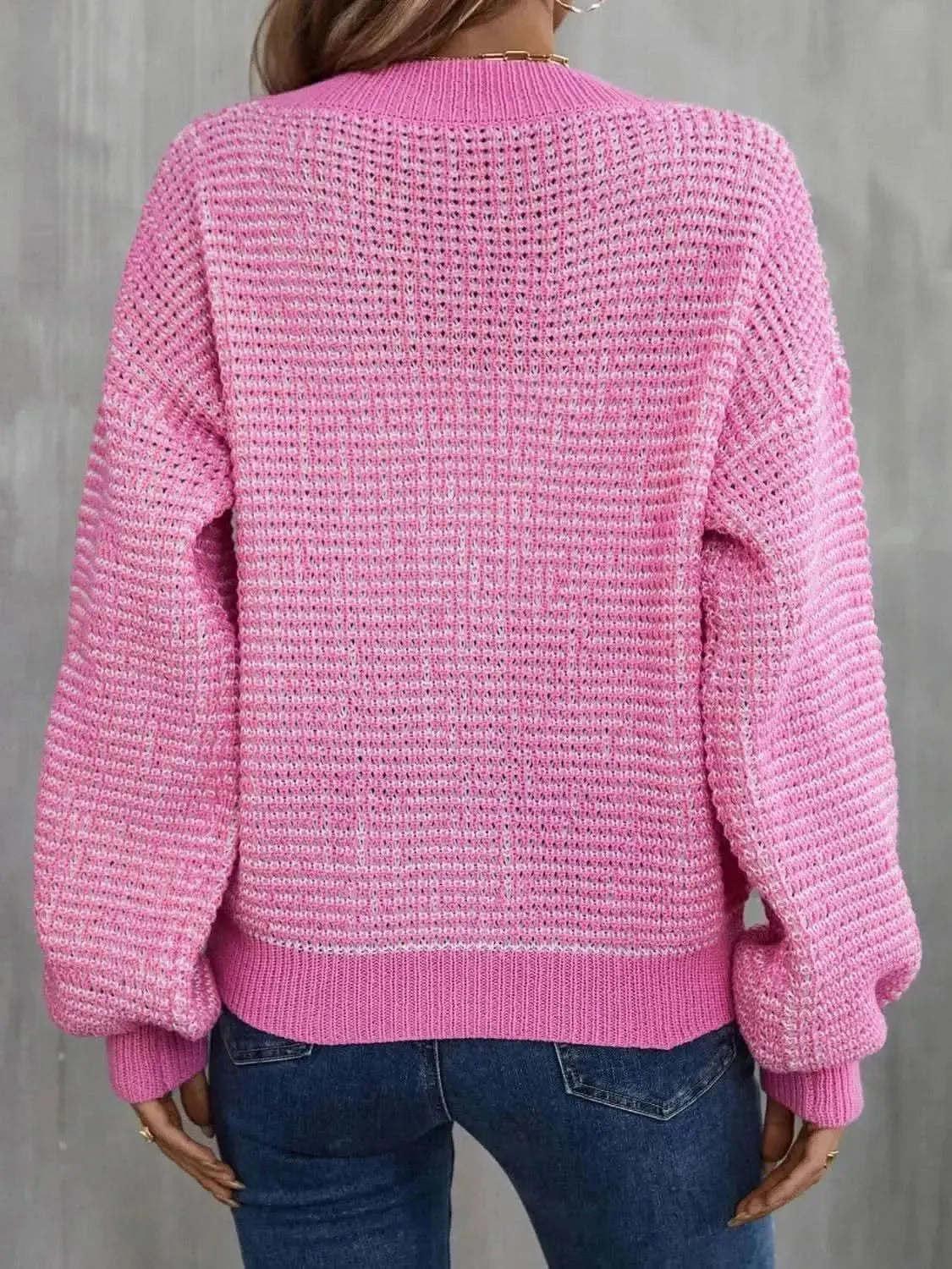 Heathered Lantern Sleeve Cardigan - Bad Moms Club