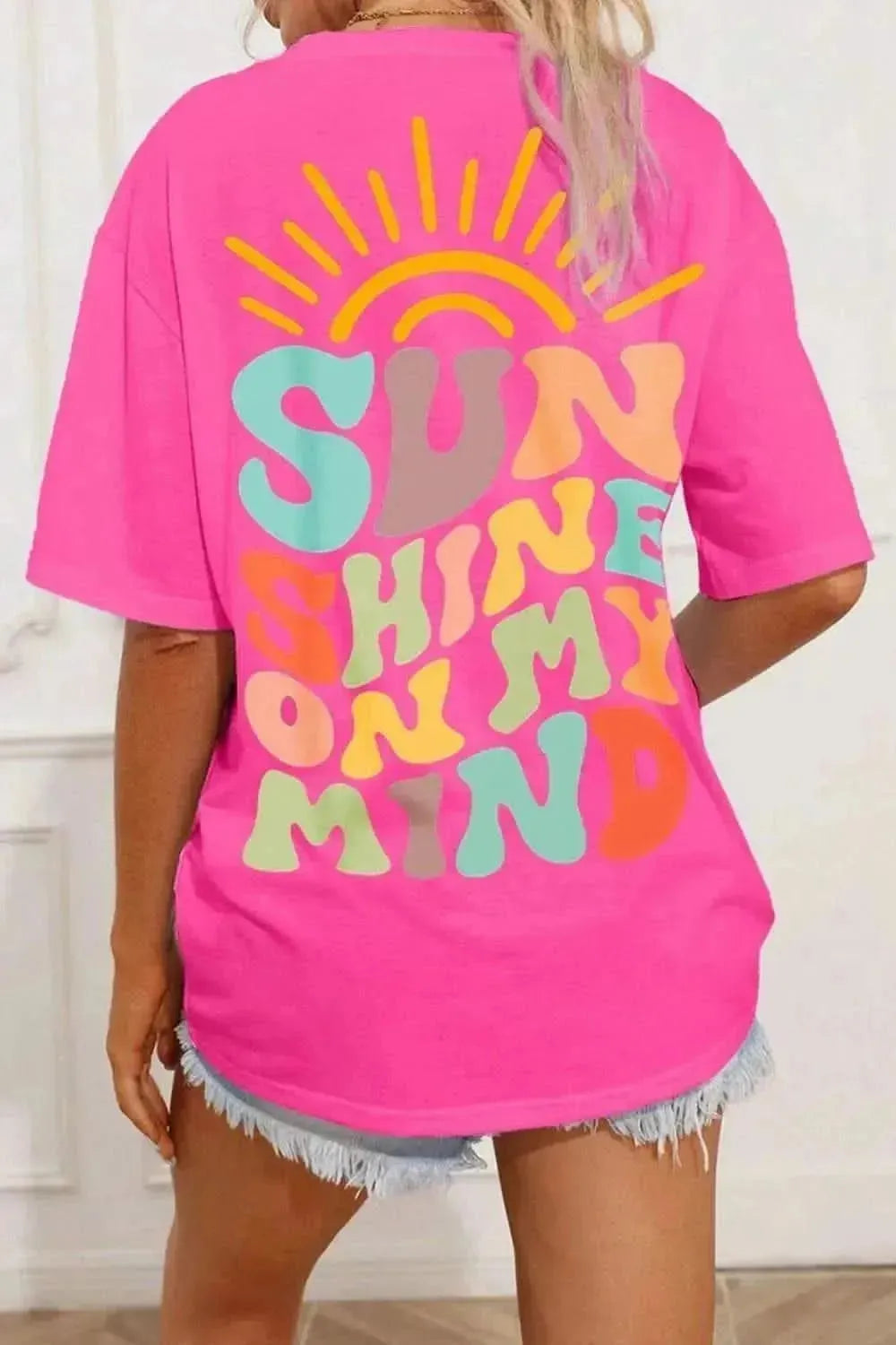 SUN SHINE ON MY MIND Round Neck T-Shirt - Bad Moms Club