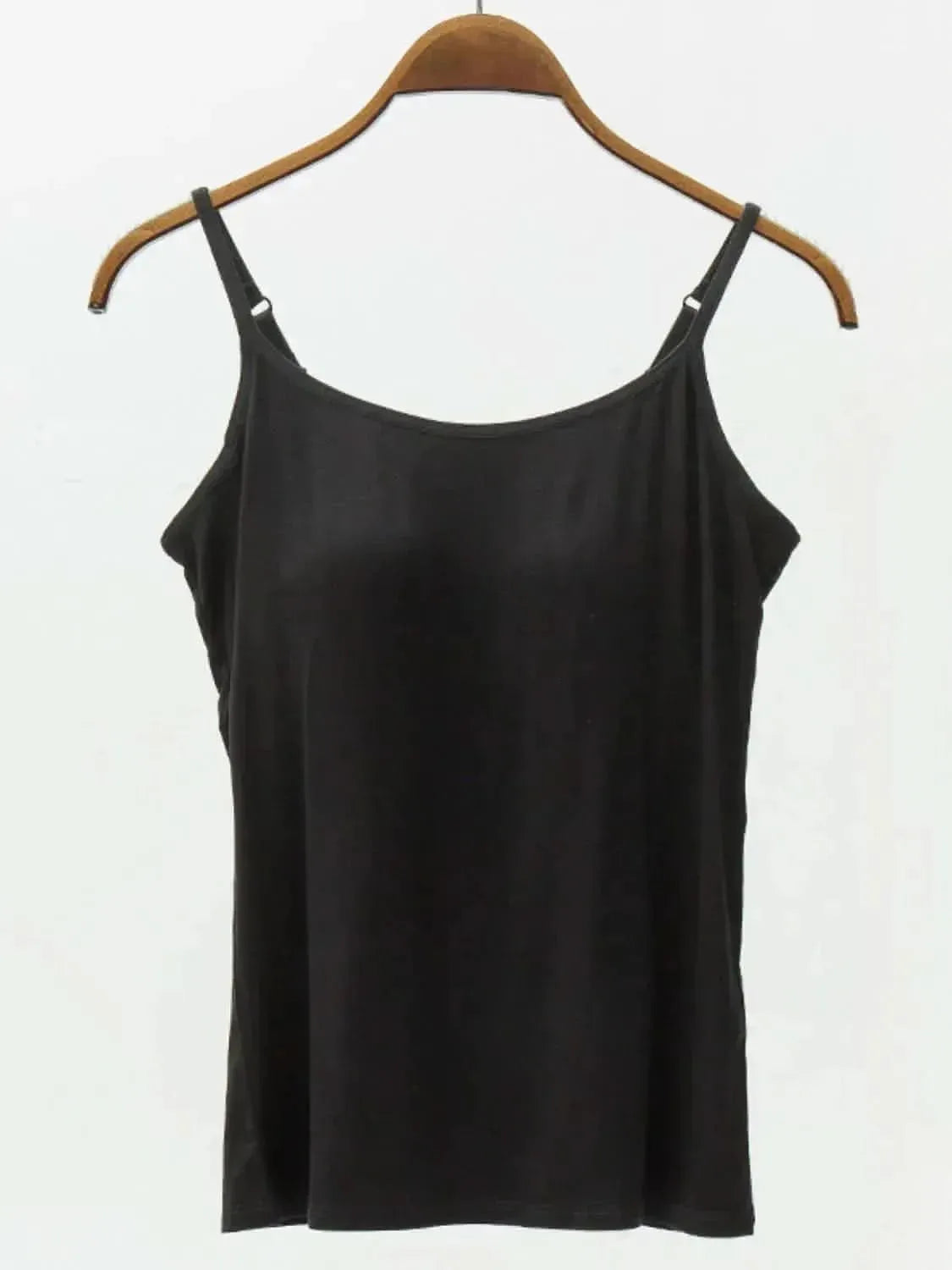Full Size Adjustable Strap Modal Cami with Bra - Bad Moms Club