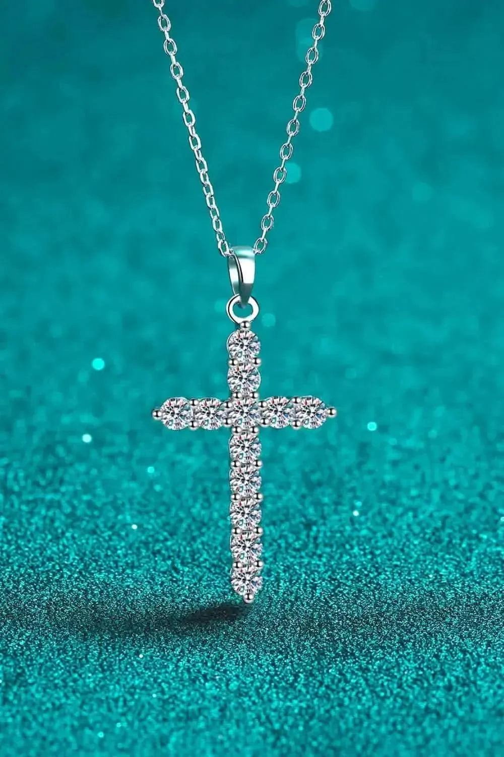 Moissanite Cross Pendant Chain Necklace - Bad Moms Club