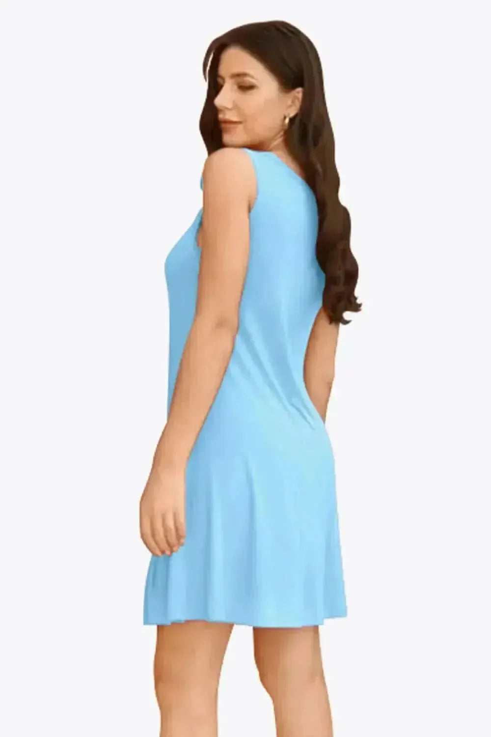 Full Size Round Neck Sleeveless Dress with Pockets - Bad Moms Club