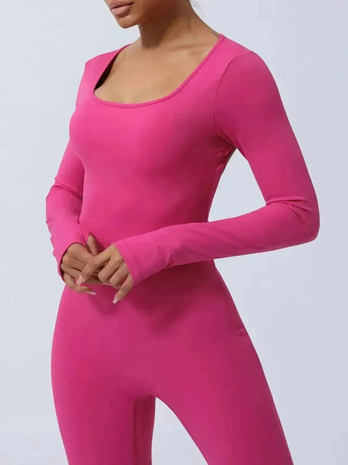 Twisted Backless Long Sleeve Jumpsuit - Bad Moms Club