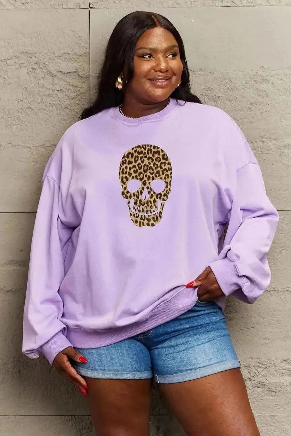 Simply Love Full Size Drop Shoulder Graphic Sweatshirt - Bad Moms Club
