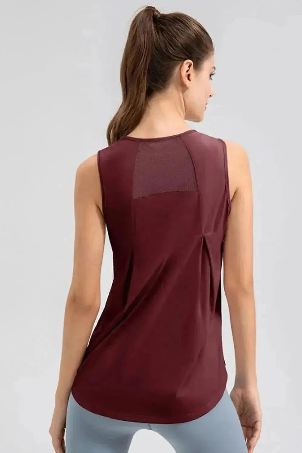 Round Neck Wide strap Active Tank - Bad Moms Club
