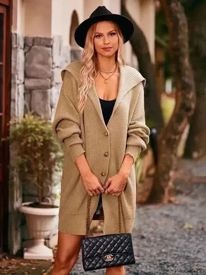 Dropped Shoulder Long Sleeve Cardigan - Bad Moms Club