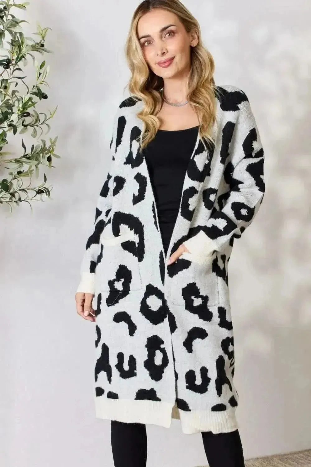 BiBi Leopard Open Front Cardigan - Bad Moms Club