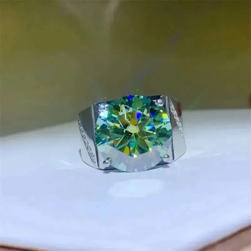 10 Carat Moissanite 925 Sterling Silver Signet Ring - Bad Moms Club