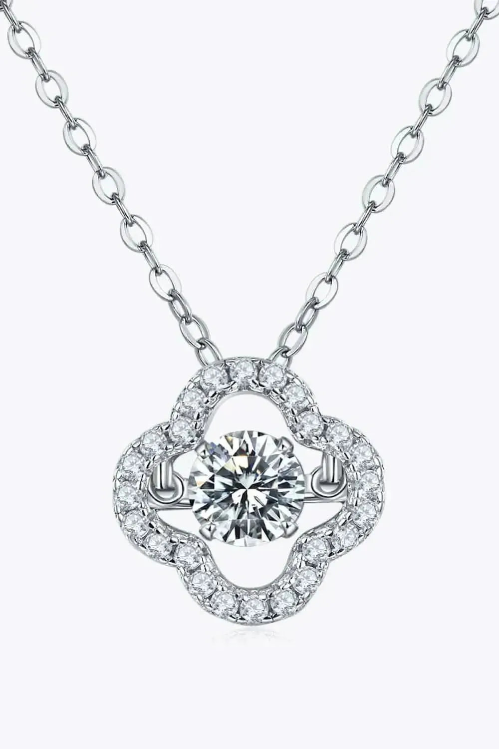 Moissanite Four Leaf Clover Pendant Necklace - Bad Moms Club