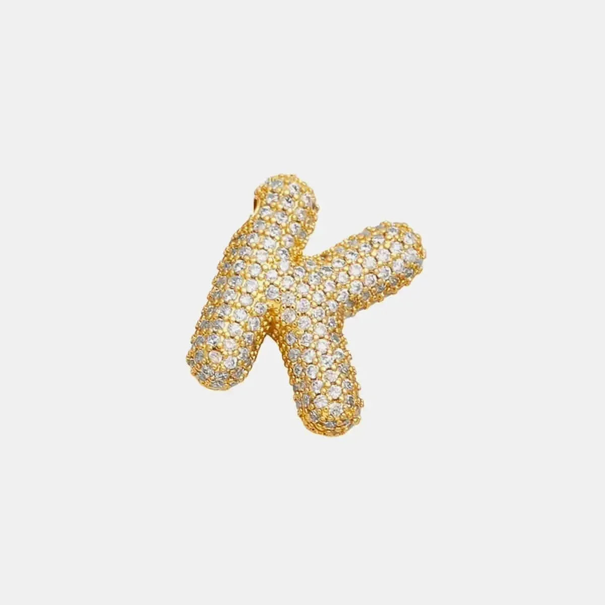 Inlaid Zircon Bubble Initial Necklace - Bad Moms Club
