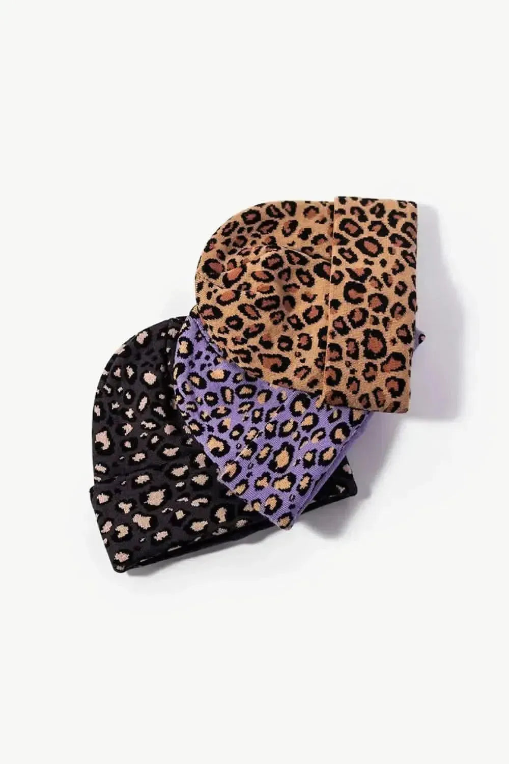 Leopard Pattern Cuffed Beanie - Bad Moms Club