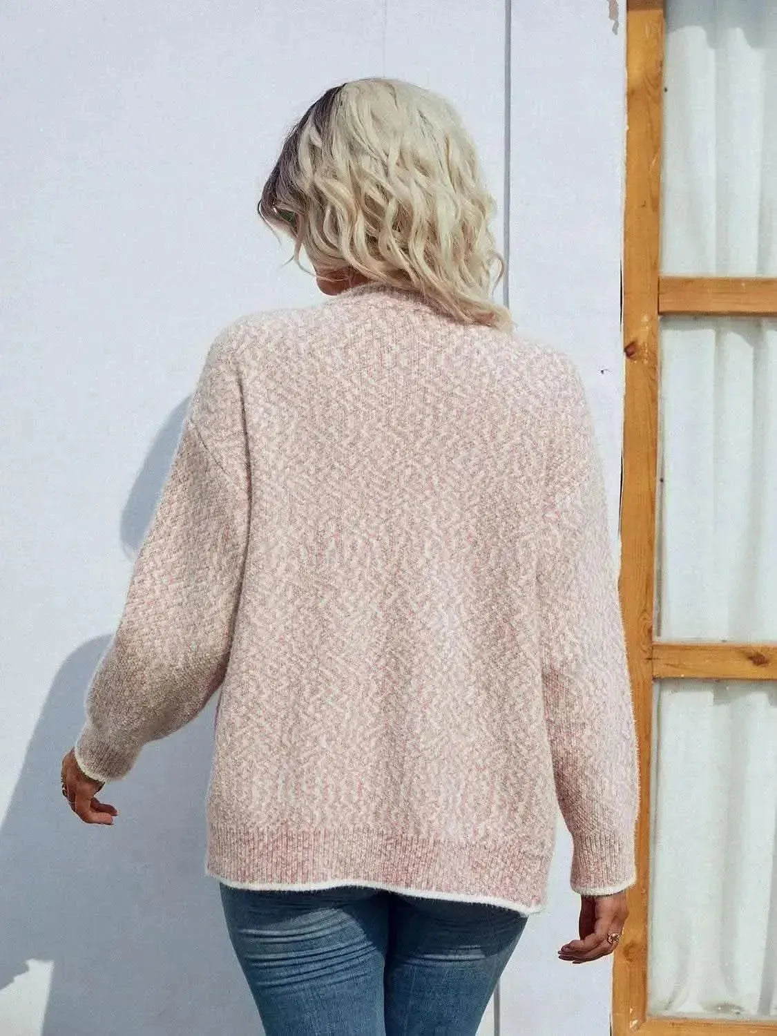Button Down V-Neck Cardigan with Pockets - Bad Moms Club