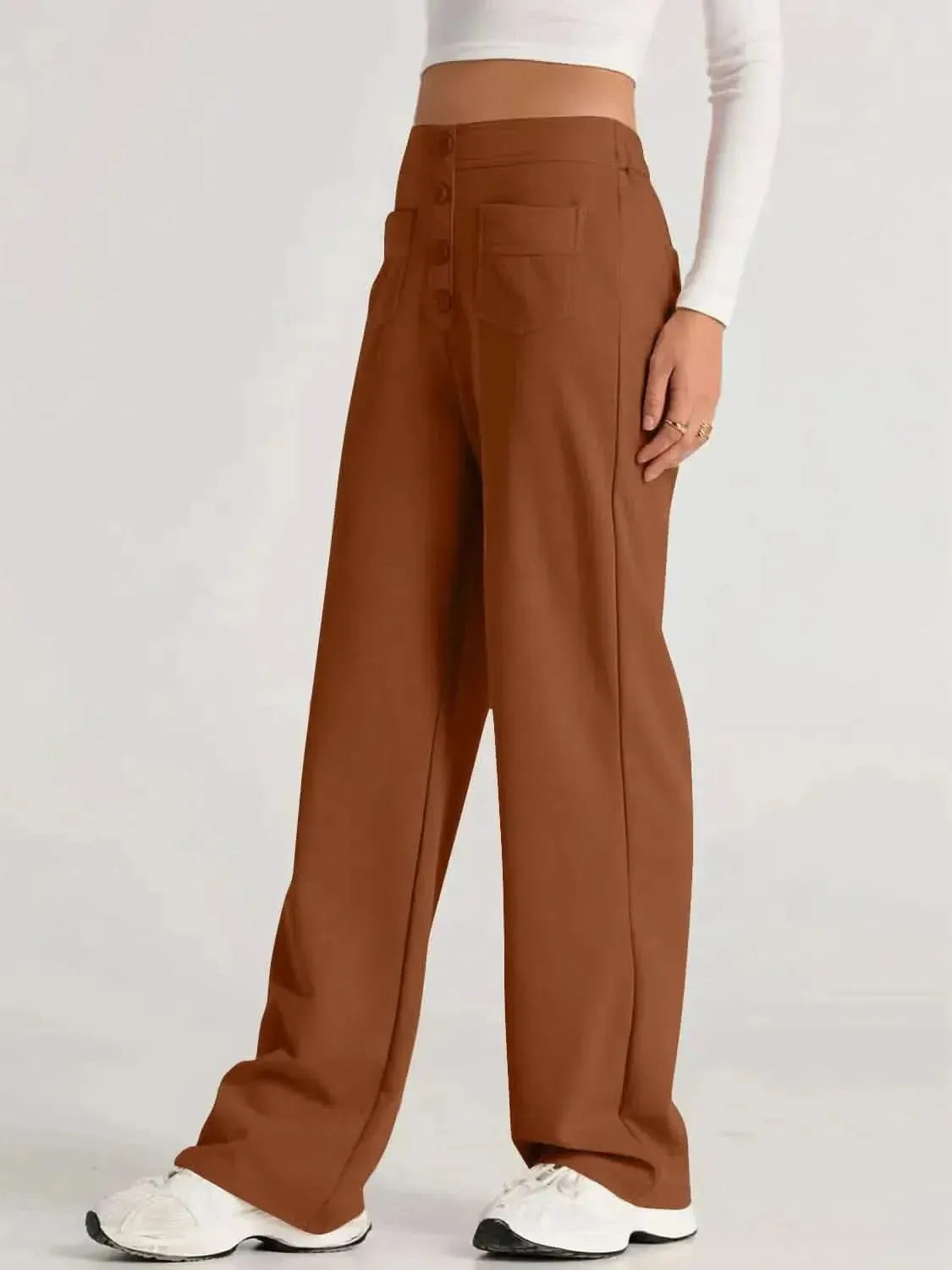 High Waist Wide Leg Pants - Bad Moms Club