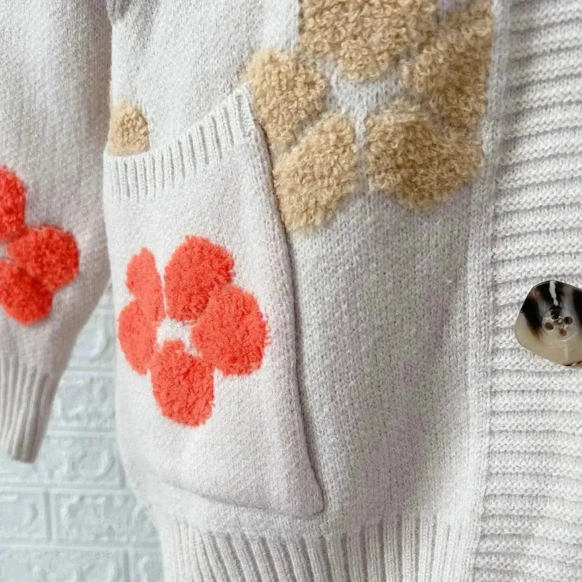Floral V-Neck Button Up Cardigan with Pockets - Bad Moms Club