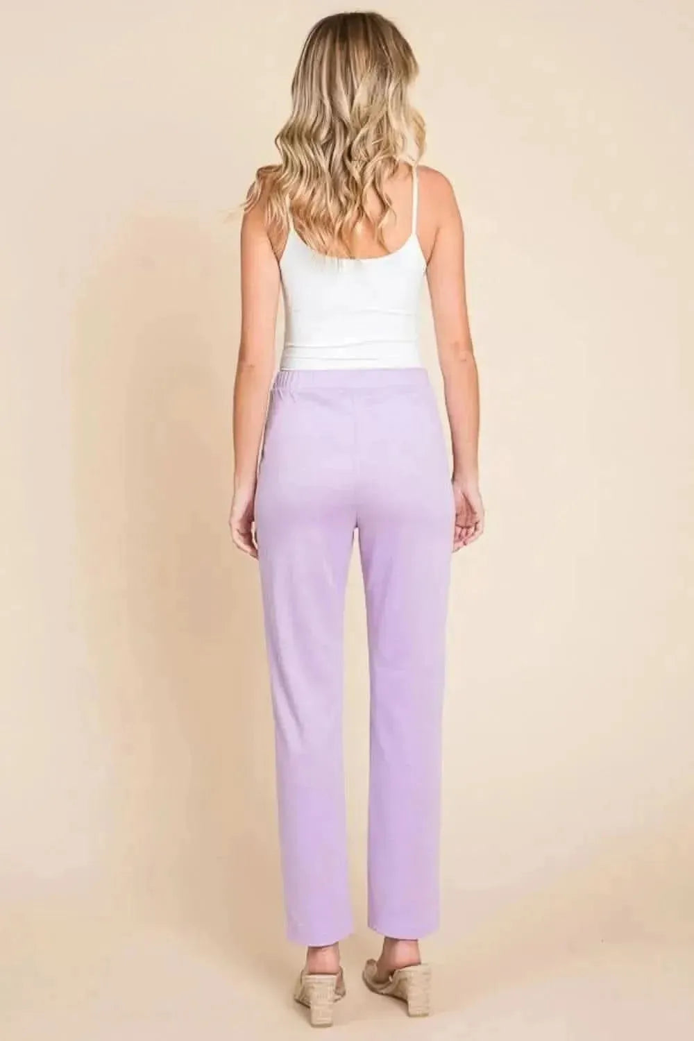 Culture Code Full Size Pin Tuck Detail Slim Pants - Bad Moms Club