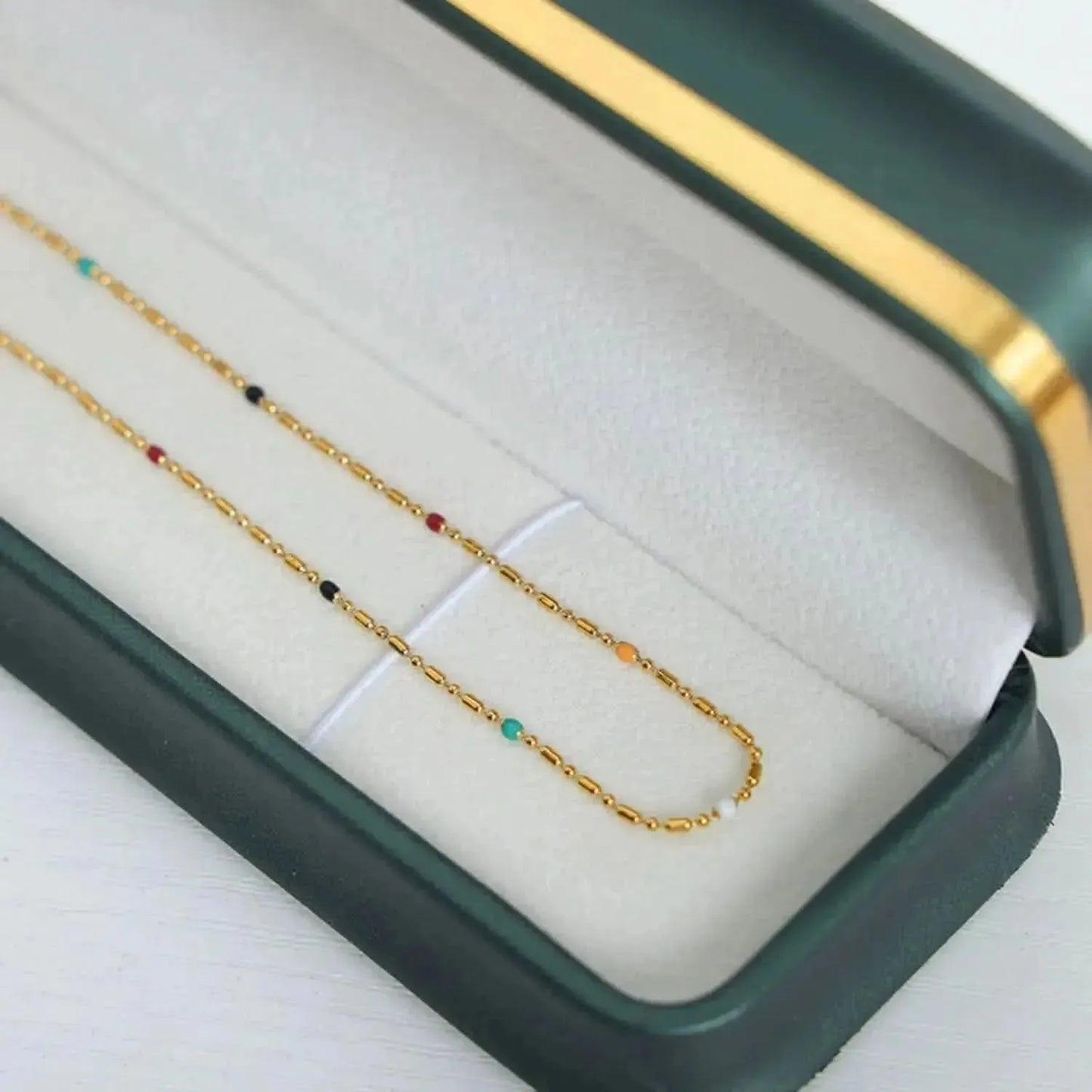 18K Gold-Plated Oil Drip Bead Necklace - Bad Moms Club