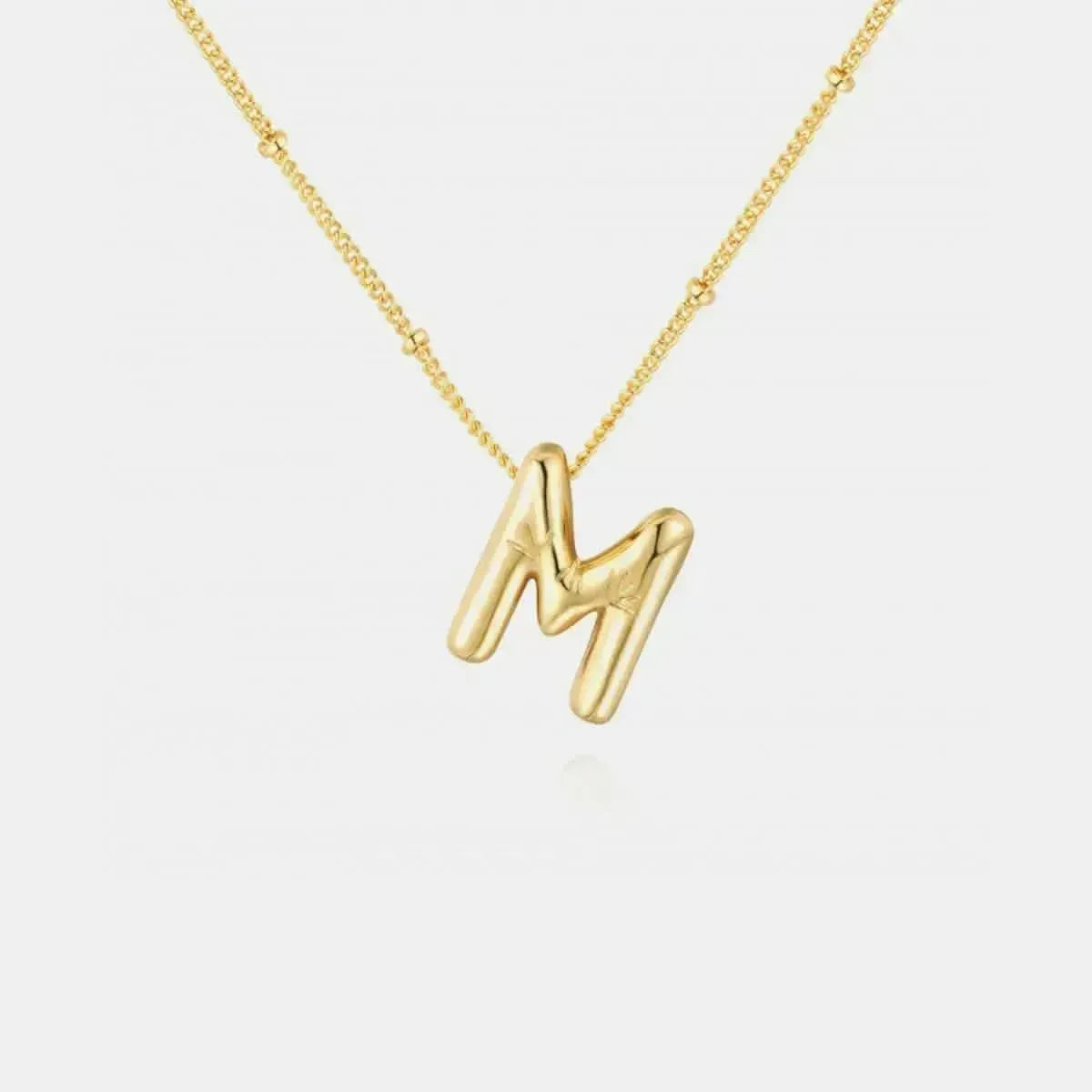 Gold-Plated Bubble Initial Necklace - Bad Moms Club
