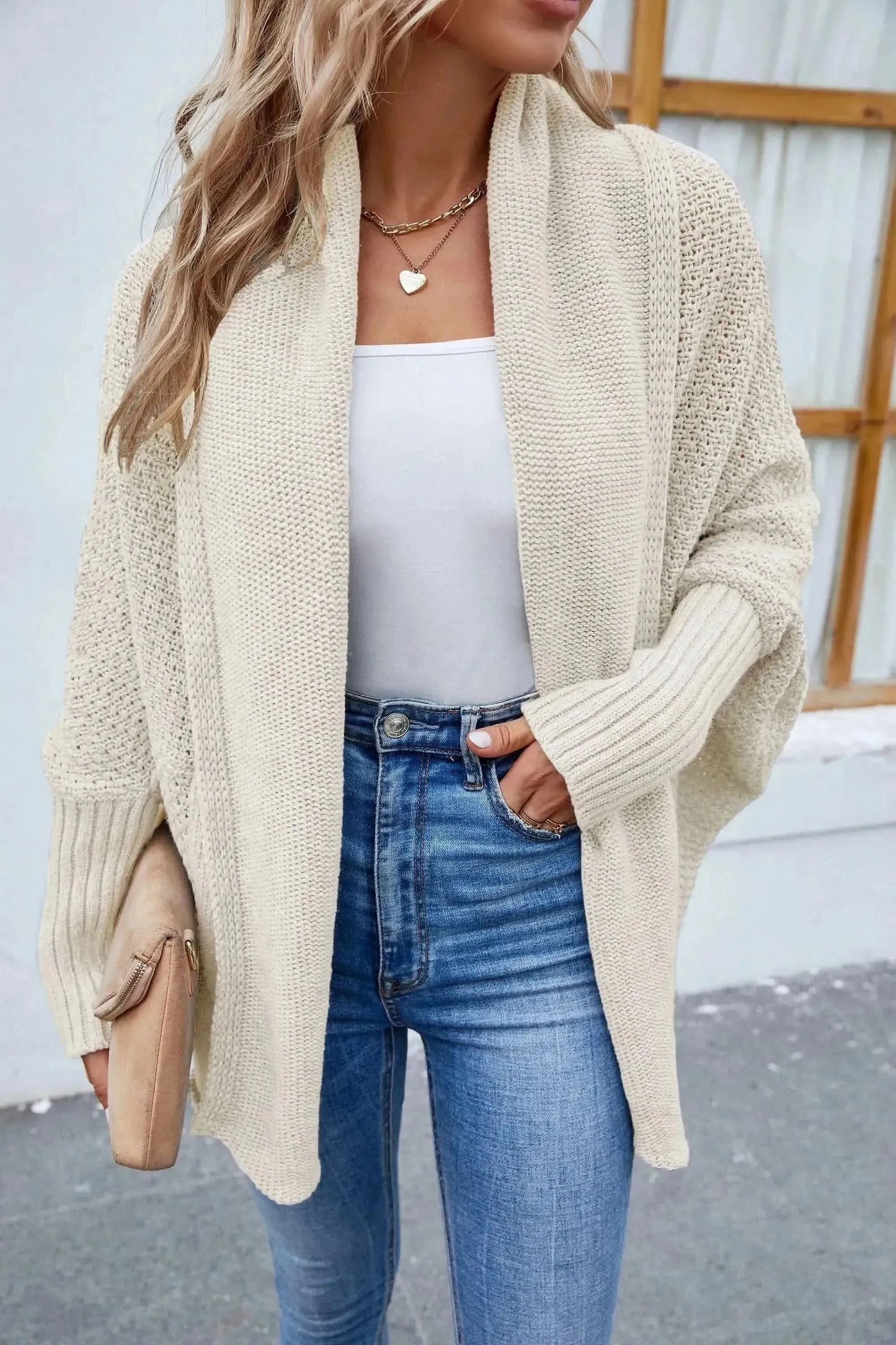 Open Front Long Sleeve Cardigan - Bad Moms Club