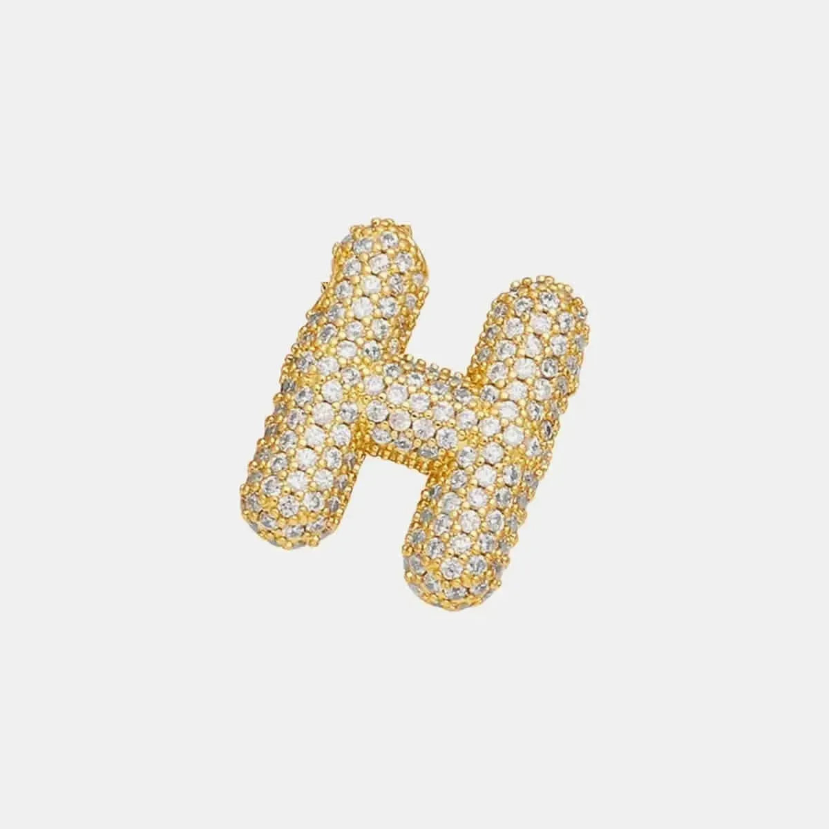 Inlaid Zircon Bubble Initial Necklace - Bad Moms Club