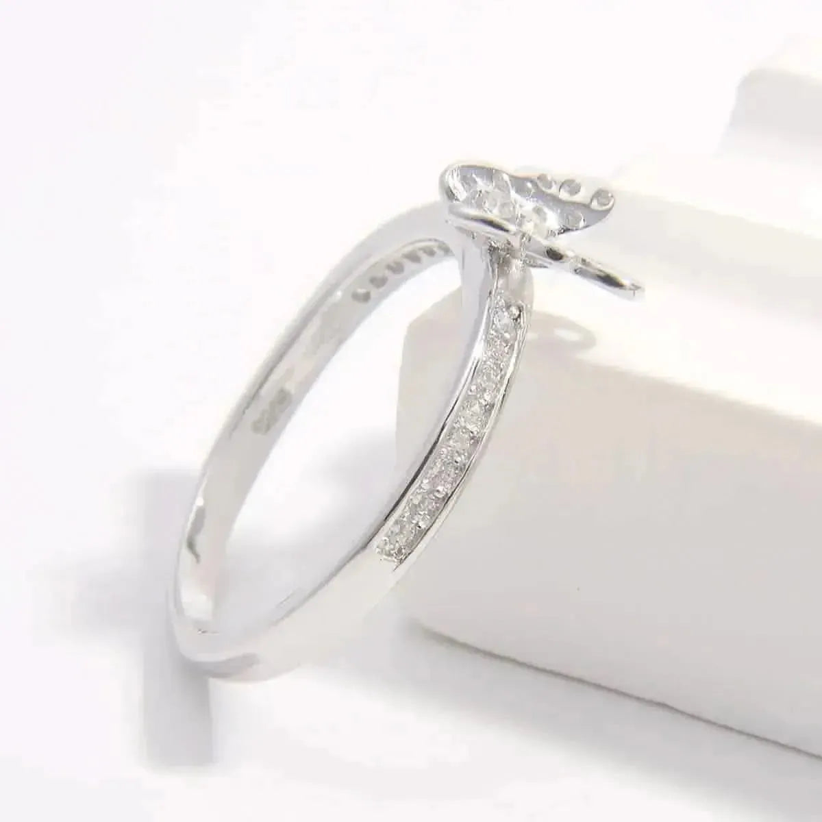 925 Sterling Silver Inlaid Zircon Butterfly Ring - Bad Moms Club