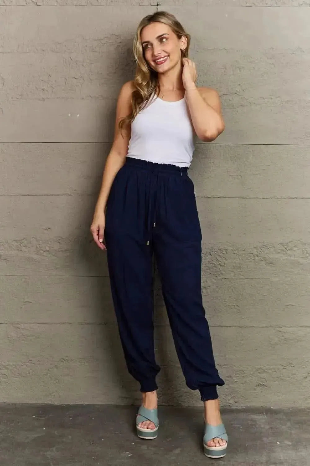 Tied Long Joggers with Pockets - Bad Moms Club