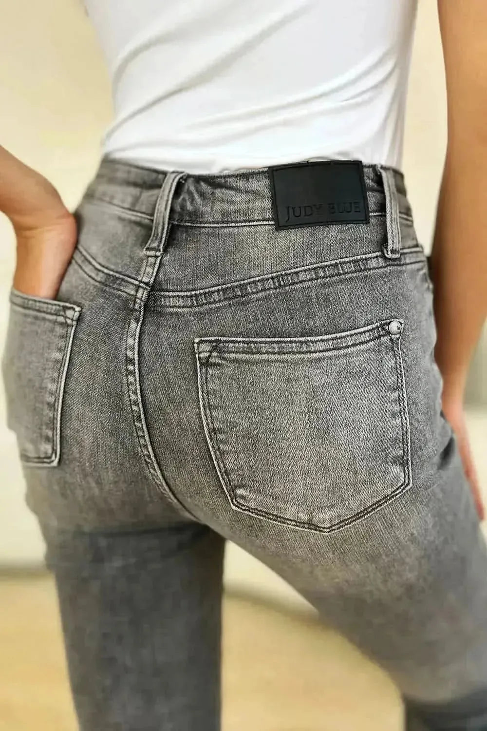 Judy Blue Full Size Button Fly High Waist Cuffed Capris - Bad Moms Club