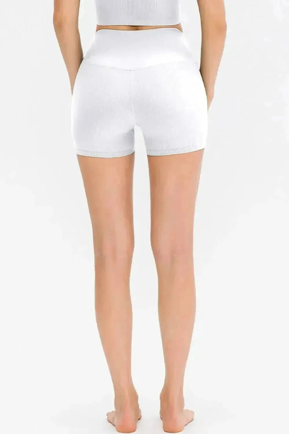 Slim Fit Wide Waistband Sports Shorts - Bad Moms Club