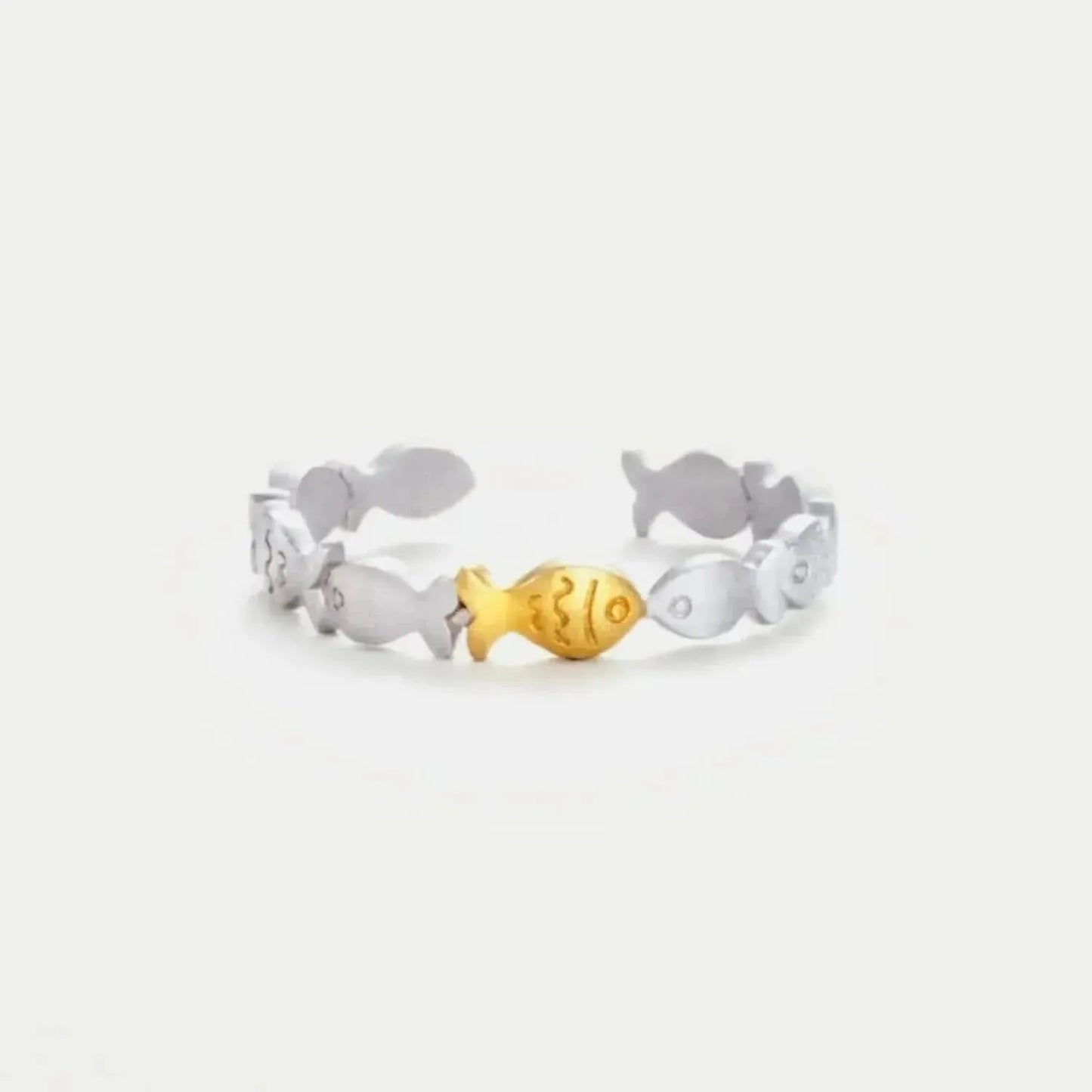925 Sterling Silver Fish Open Ring - Bad Moms Club