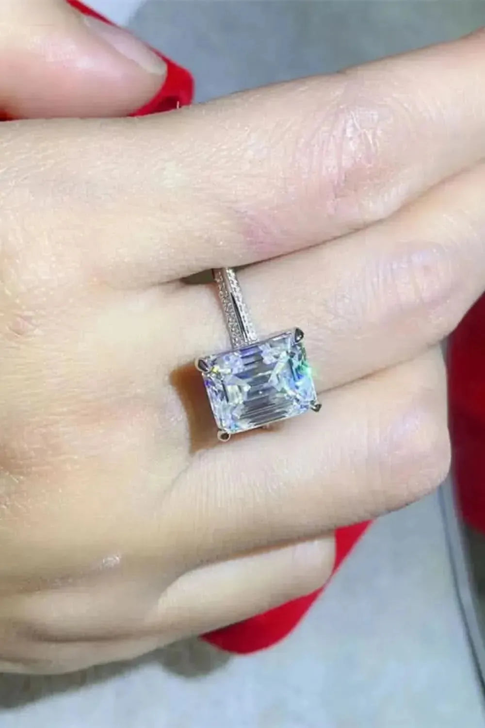 5 Carat Moissanite Platinum-Plated Ring - Bad Moms Club