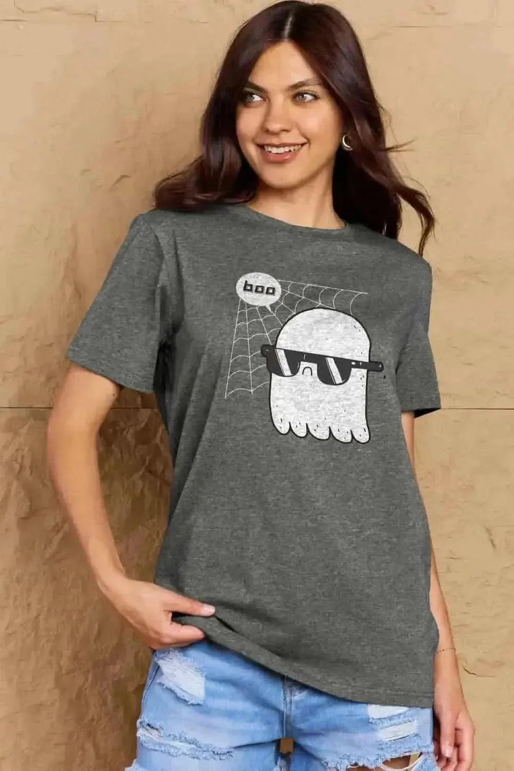 Simply Love Full Size BOO Graphic Cotton T-Shirt - Bad Moms Club