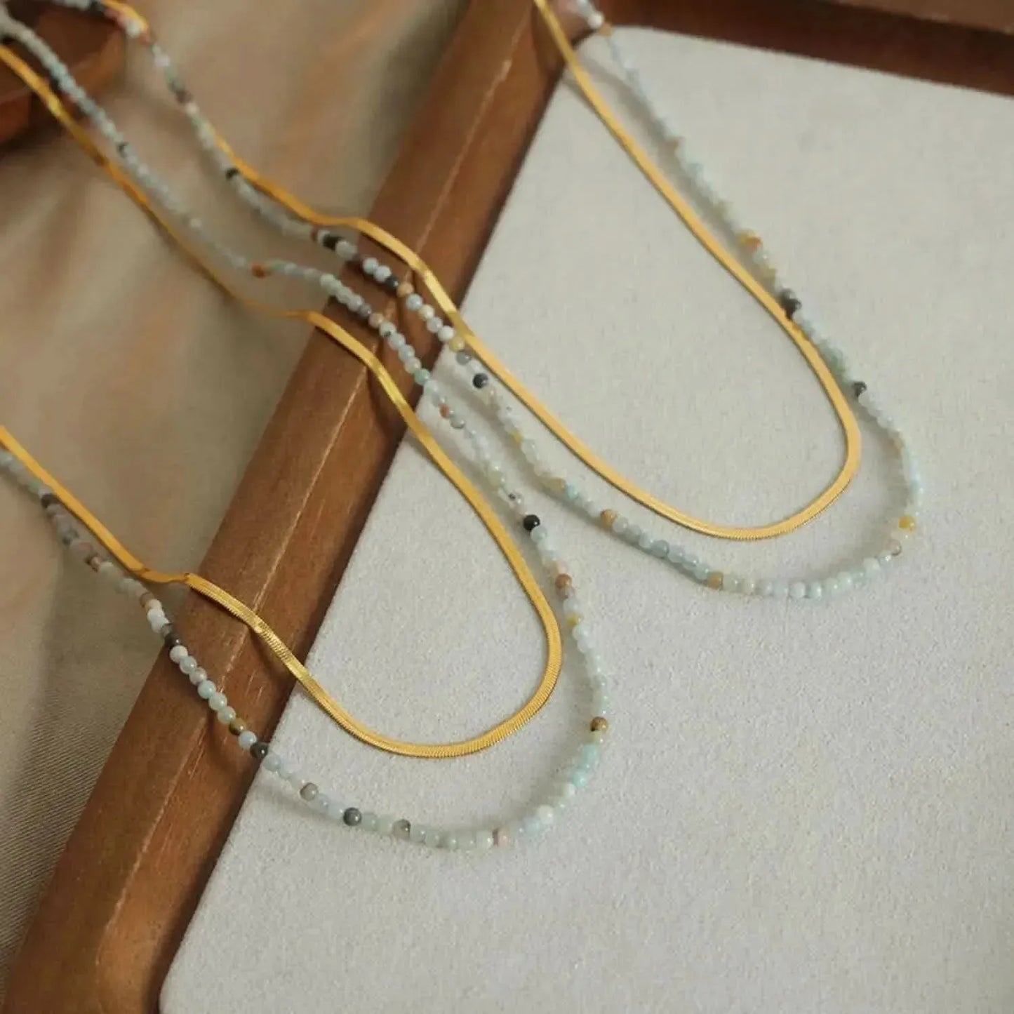 Beaded Titanium Steel Double-Layered Necklace - Bad Moms Club