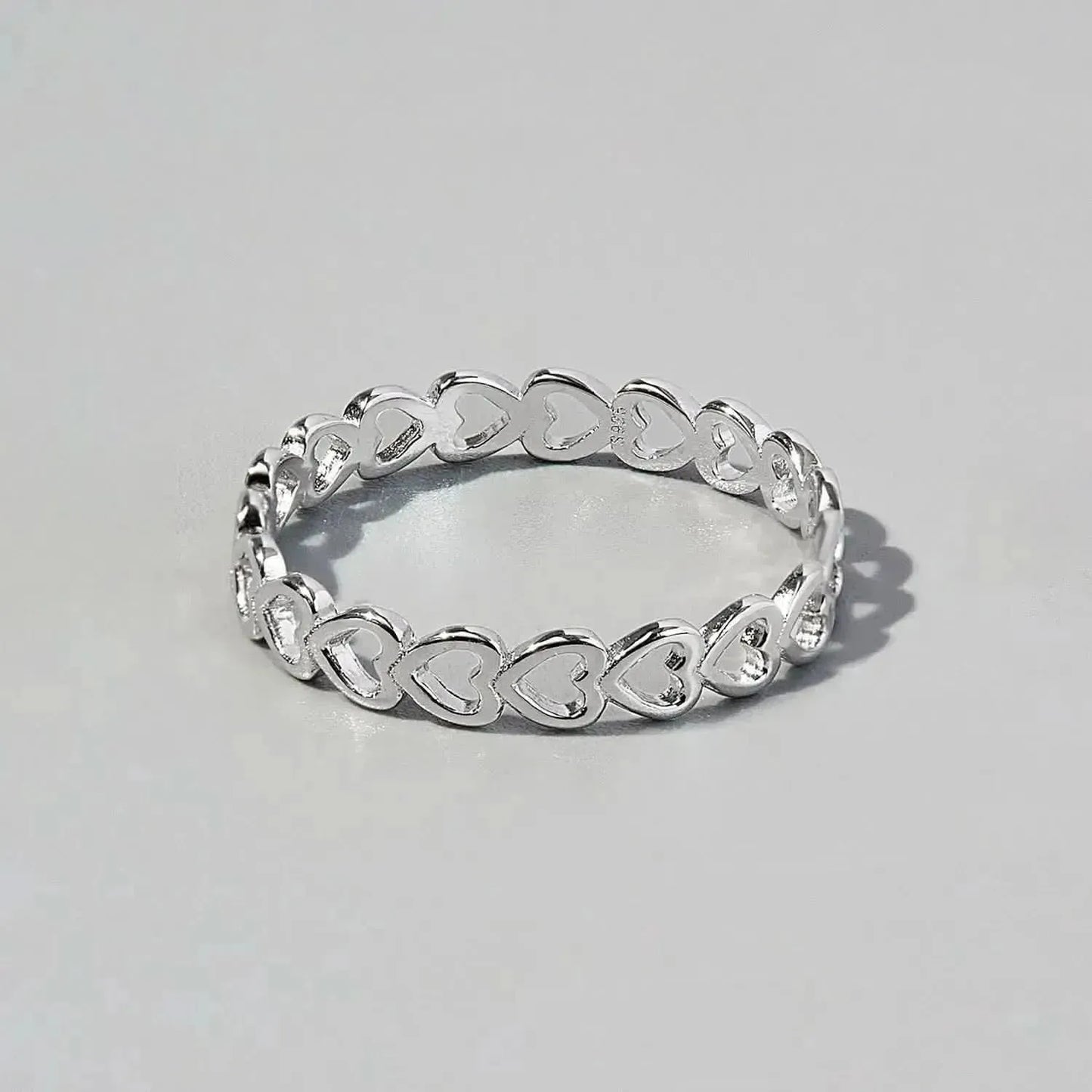 925 Sterling Silver Heart Link Ring - Bad Moms Club