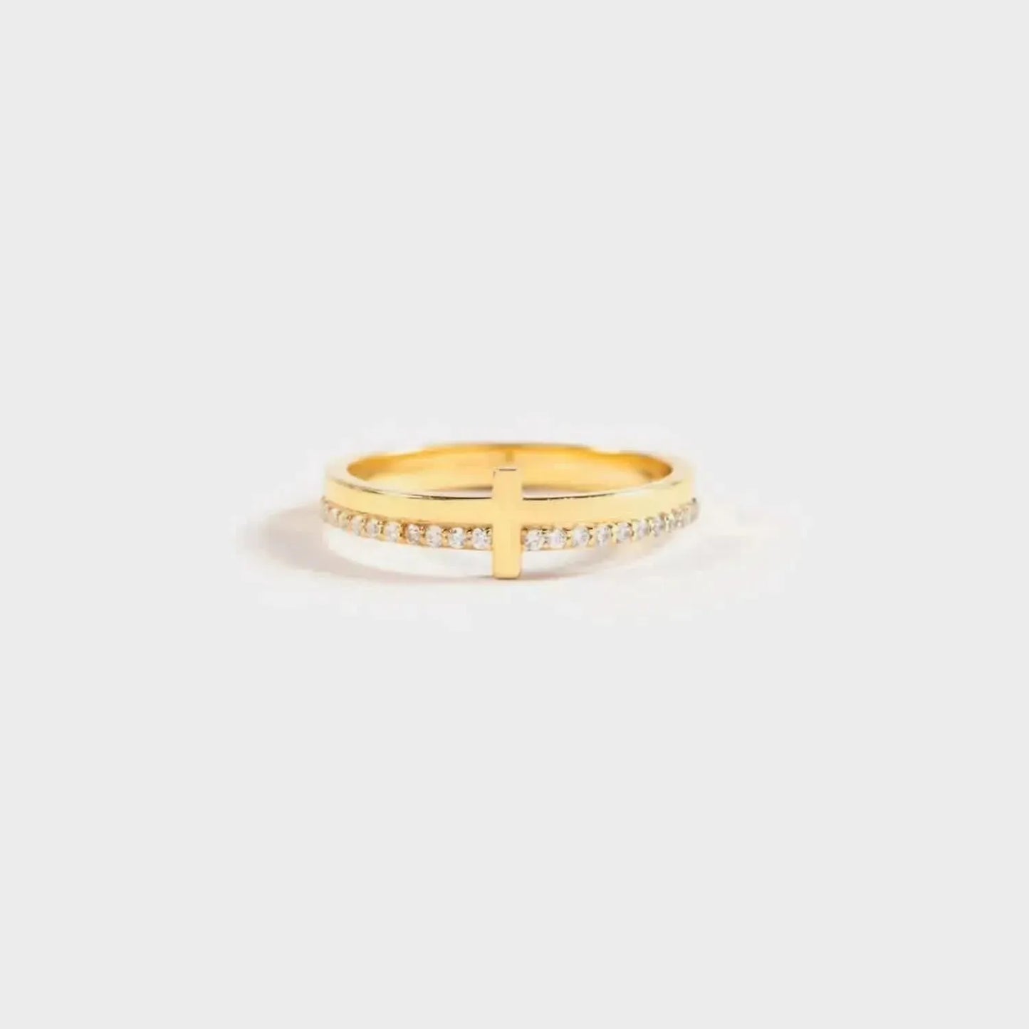 Zircon 925 Sterling Silver Cross Ring - Bad Moms Club