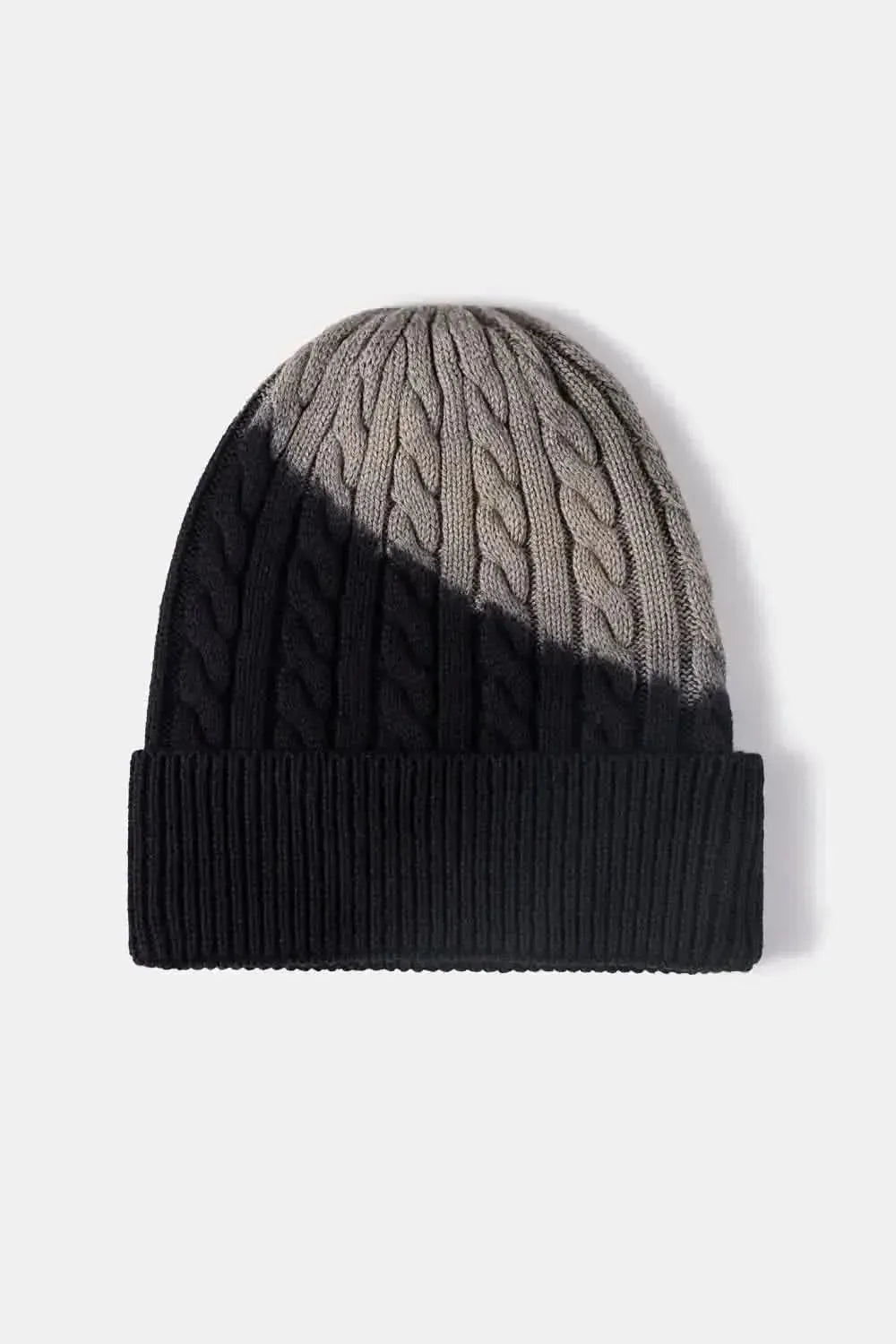 Contrast Tie-Dye Cable-Knit Cuffed Beanie - Bad Moms Club
