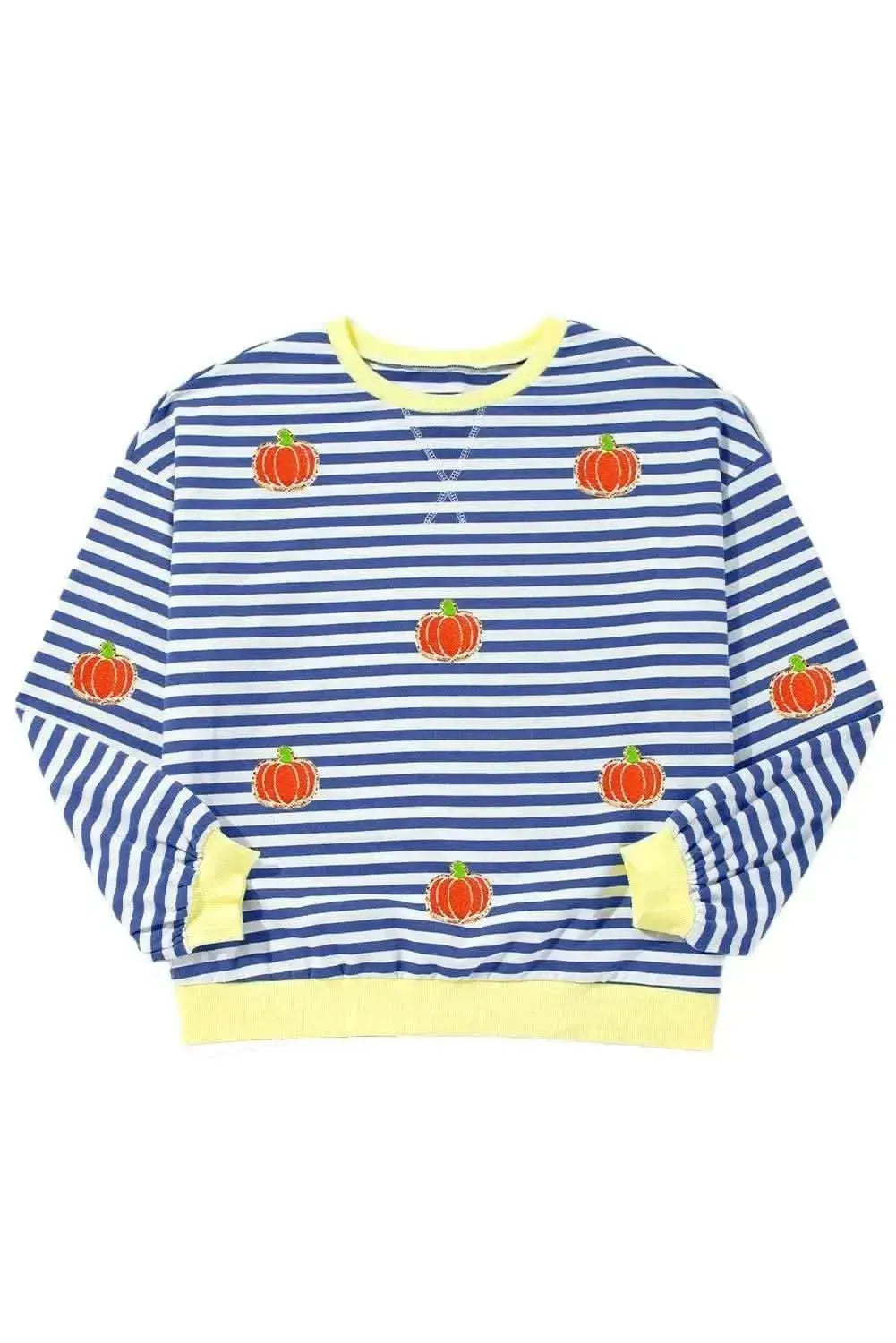 Pumpkin Striped Long Sleeve Sweatshirt - Bad Moms Club