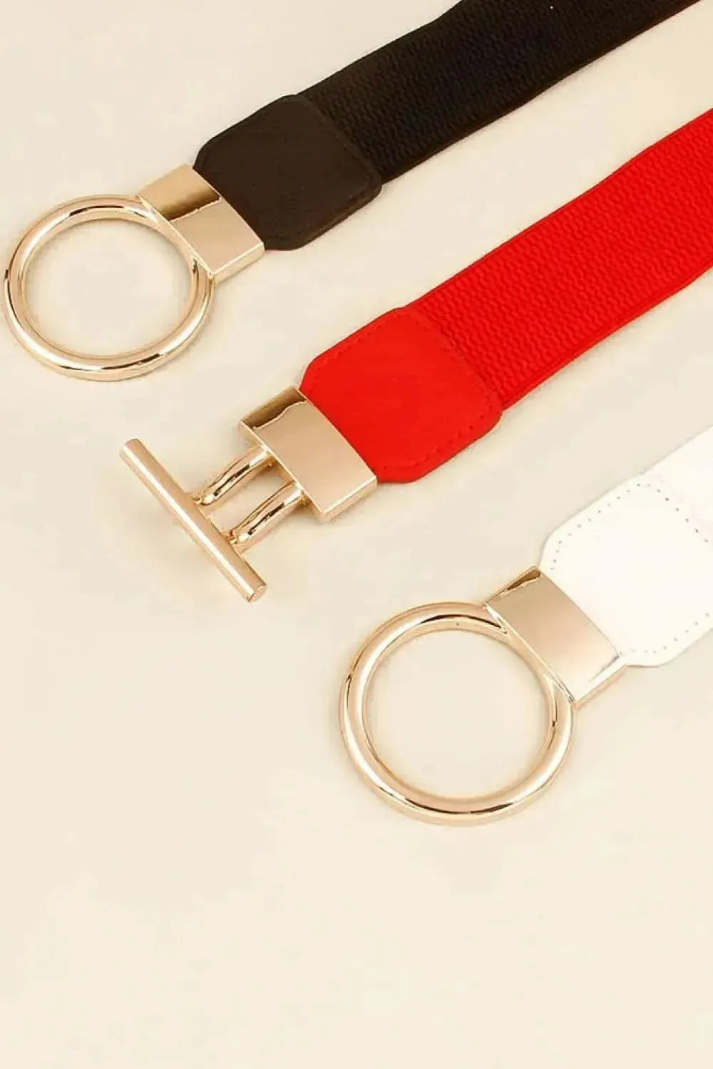 Circle Shape Buckle Zinc Alloy Buckle PU Leather Belt - Bad Moms Club