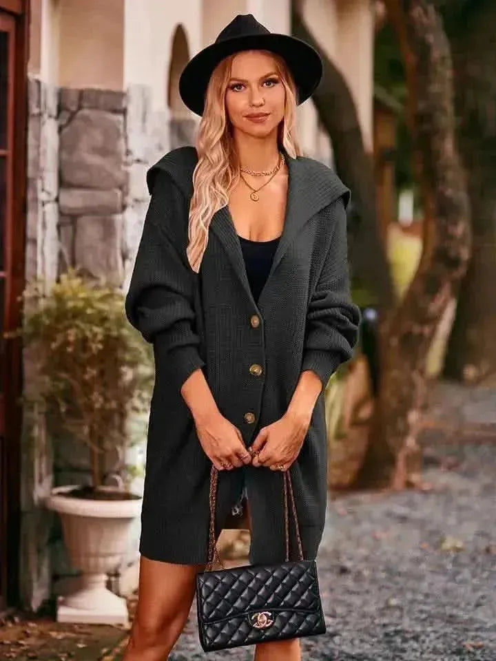 Dropped Shoulder Long Sleeve Cardigan - Bad Moms Club