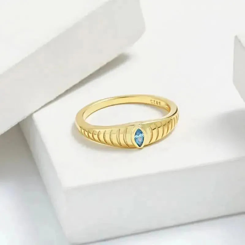 925 Sterling Silver Inlaid Zircon Ring - Bad Moms Club