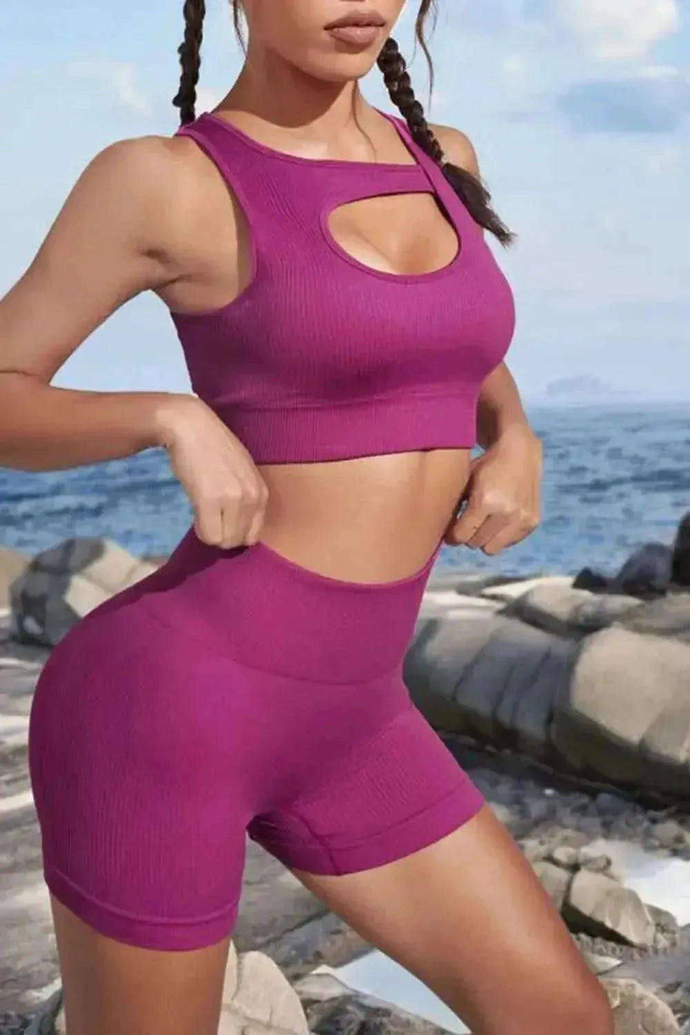 Cutout Two-Piece Sports Set - Bad Moms Club