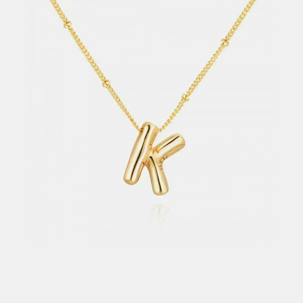 Gold-Plated Bubble Initial Necklace - Bad Moms Club