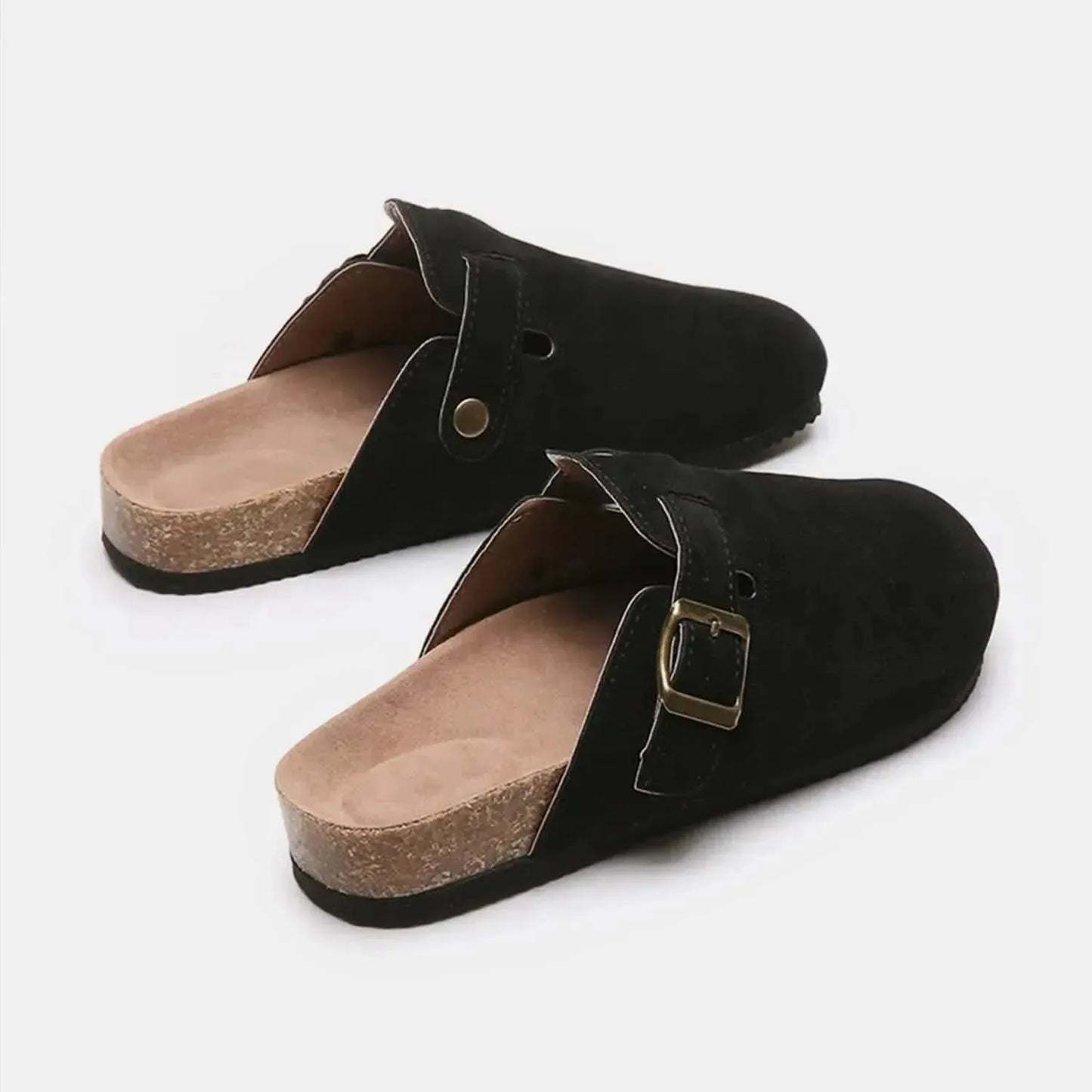 Suede Closed Toe Buckle Slide - Bad Moms Club